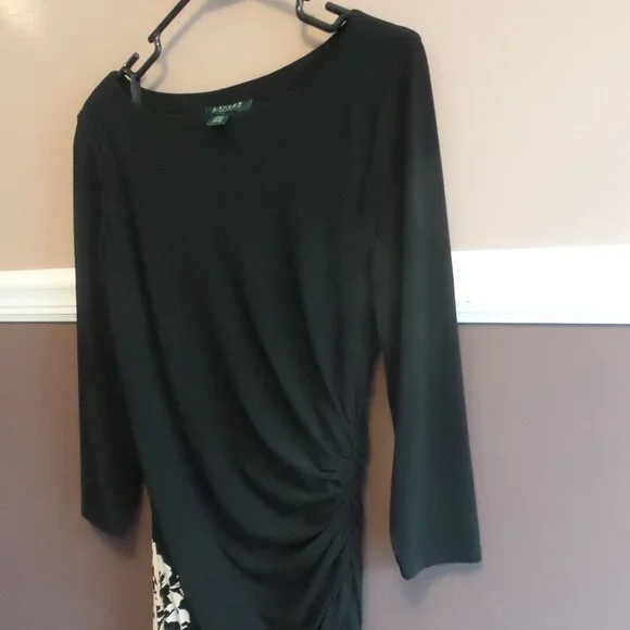 Womens Like NEW RALPH LAUREN Black & White Dress Size 10 - Picture 2 of 15